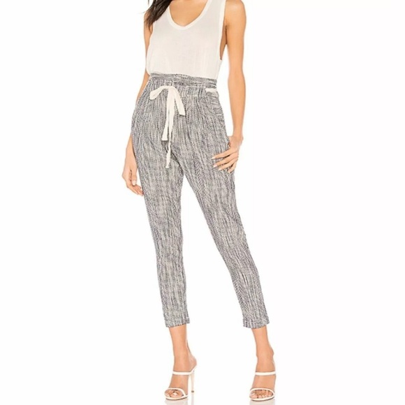 NWT Free People Light At Sunrise Indigo Blue Striped High Waisted Pants Sz 0 - Picture 3 of 7